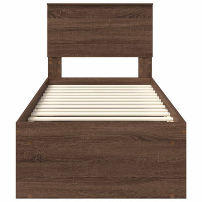Struttura del letto Rovere Marrone 75 x 190 cm Pino massello | homemem39