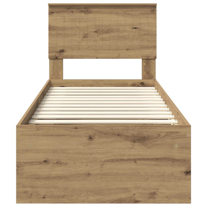 Struttura del letto con testiera Rovere Artigianale 75 x 190 cm | homemem39