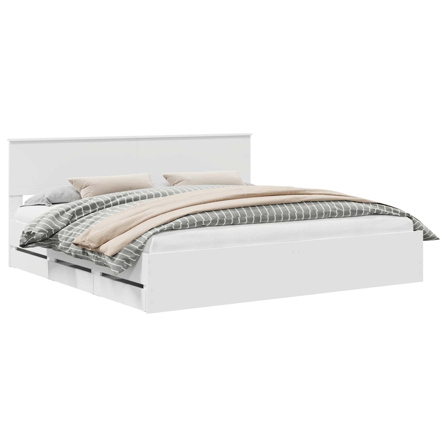 Struttura del letto Bianco 200 x 200 cm Legno Ingegnerizzato