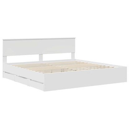 Struttura del letto Bianco 200 x 200 cm Legno Ingegnerizzato | homemem39