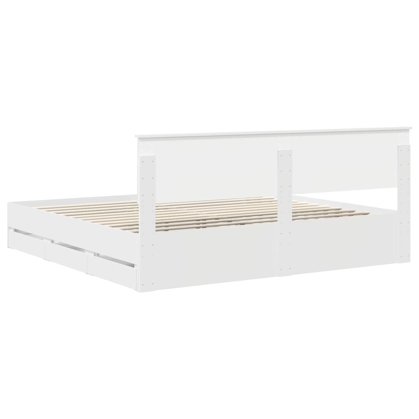 Struttura del letto Bianco 200 x 200 cm Legno Ingegnerizzato