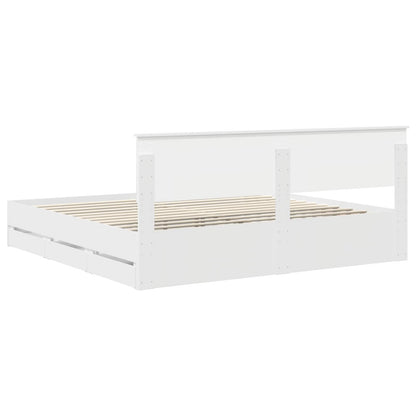 Struttura del letto Bianco 200 x 200 cm Legno Ingegnerizzato