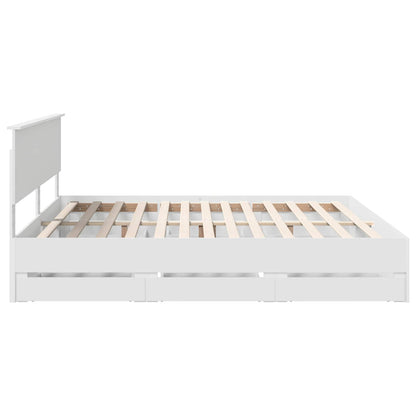 Struttura del letto Bianco 200 x 200 cm Legno Ingegnerizzato | homemem39