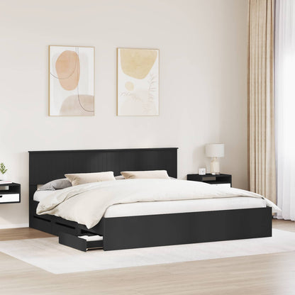 Struttura del letto Nero 200 x 200 cm Legno Ingegnerizzato | homemem39