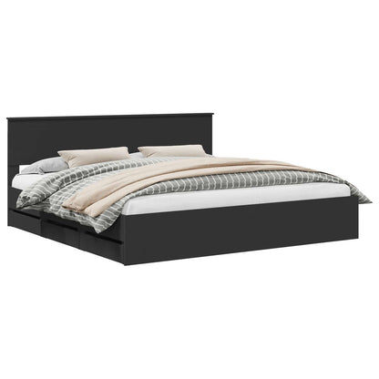Struttura del letto Nero 200 x 200 cm Legno Ingegnerizzato | homemem39