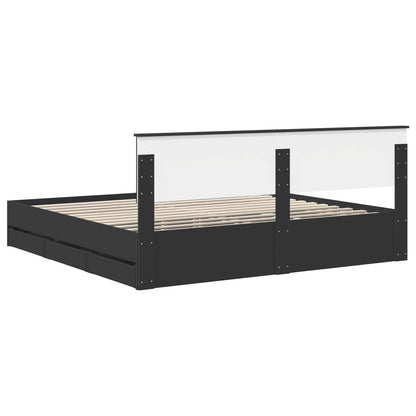 Struttura del letto Nero 200 x 200 cm Legno Ingegnerizzato | homemem39