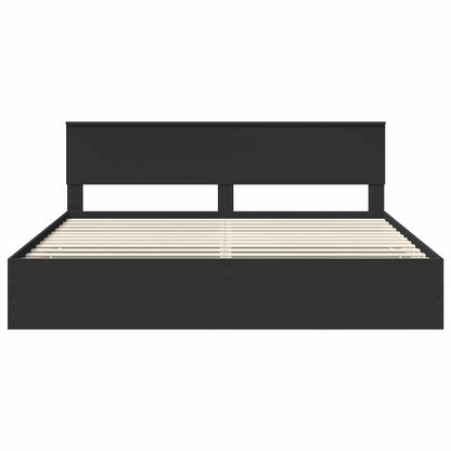 Struttura del letto Nero 200 x 200 cm Legno Ingegnerizzato | homemem39