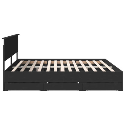 Struttura del letto Nero 200 x 200 cm Legno Ingegnerizzato | homemem39