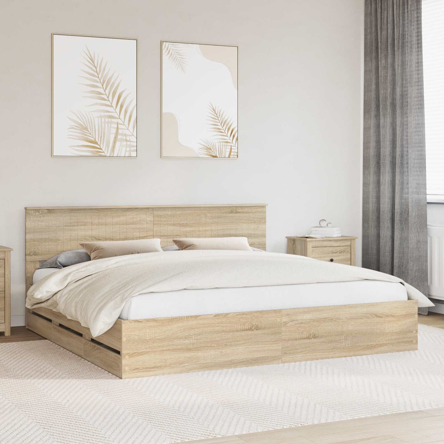 Struttura del letto con cassetto Rovere Sonoma 200 x 200 cm