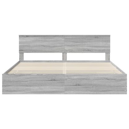 Struttura del letto con cassetto Grigio Sonoma 200 x 200 cm