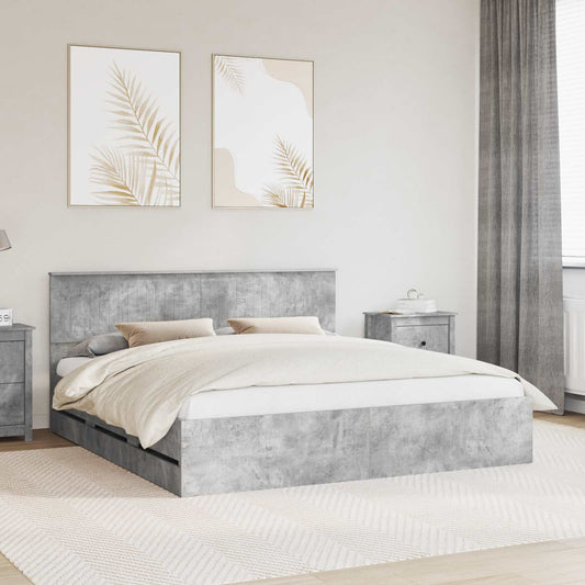 Struttura del letto con cassetto Grigio cemento 180 x 200 cm | homemem39