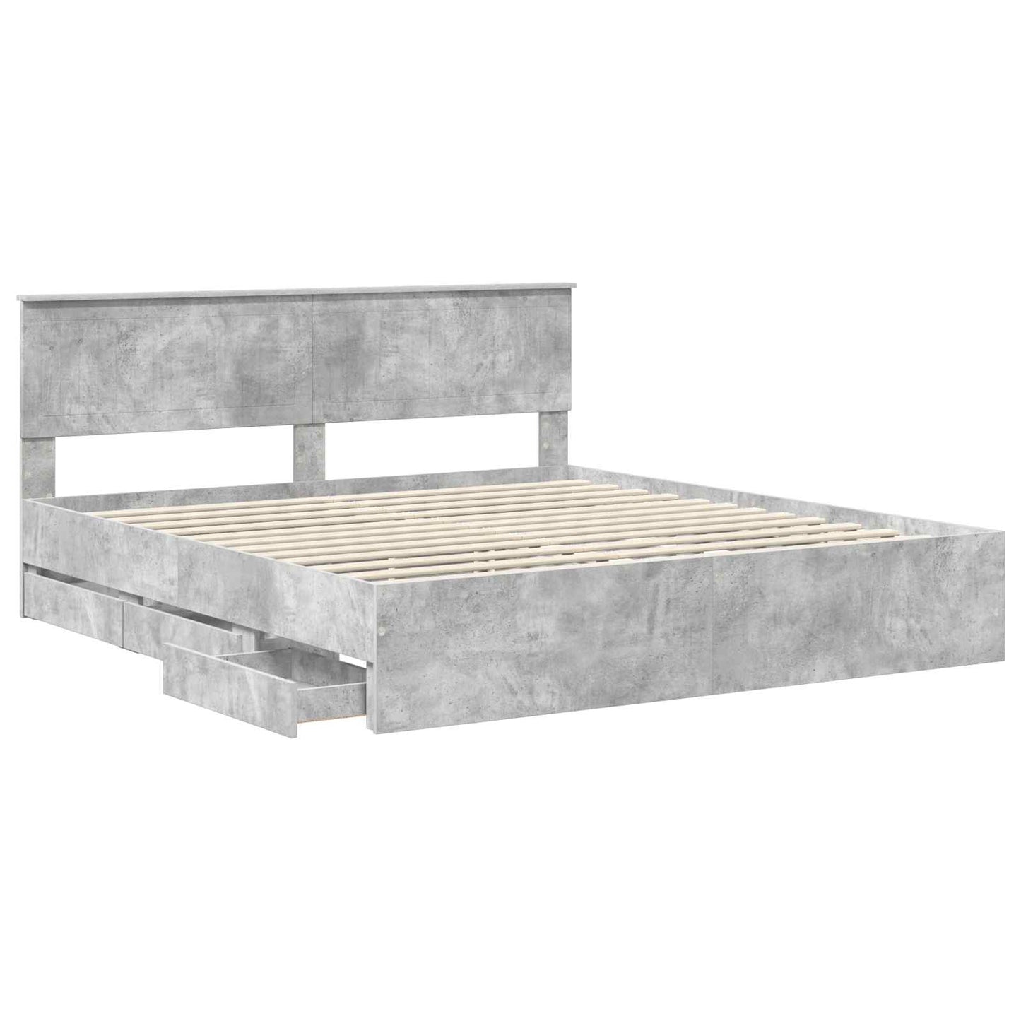 Struttura del letto con cassetto Grigio cemento 180 x 200 cm