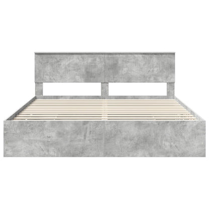 Struttura del letto con cassetto Grigio cemento 180 x 200 cm