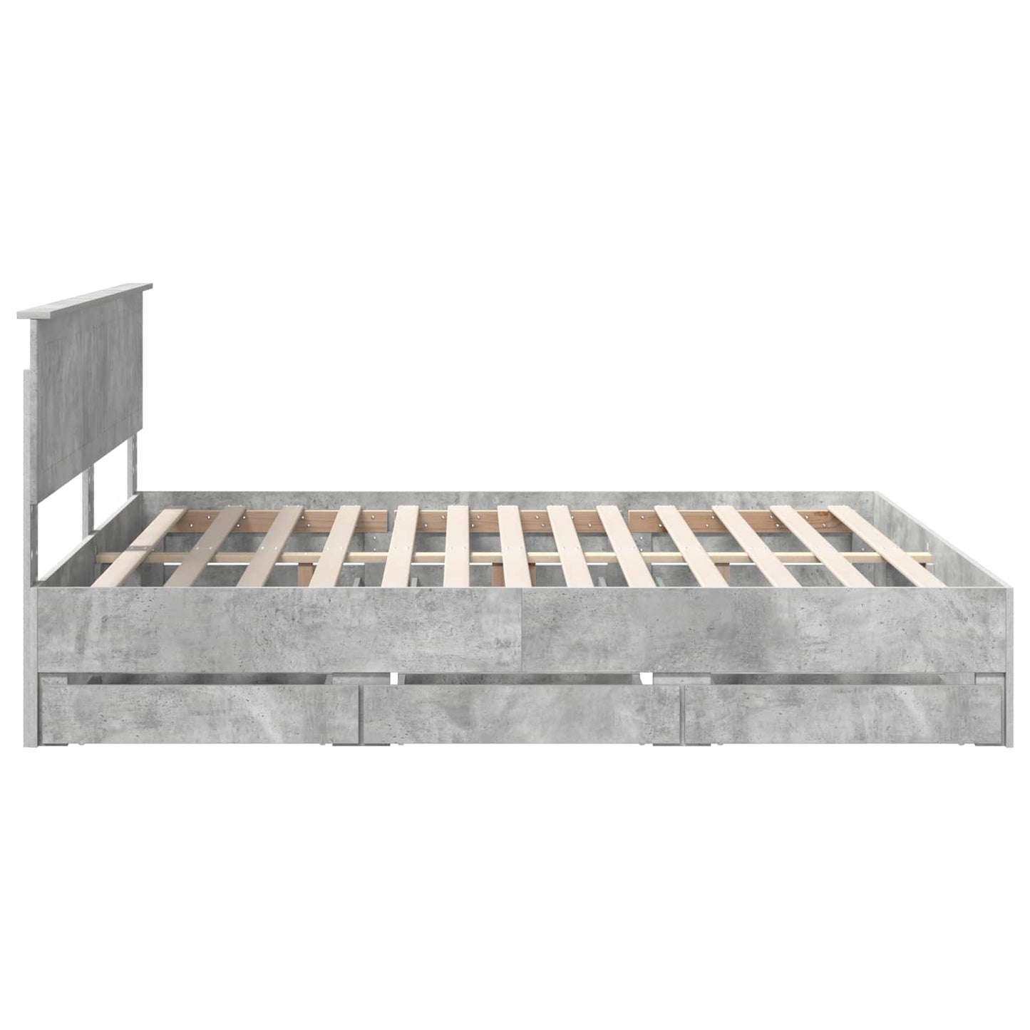 Struttura del letto con cassetto Grigio cemento 180 x 200 cm