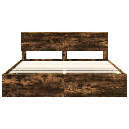 Struttura del letto con cassetto Rovere fumé 180 x 200 cm