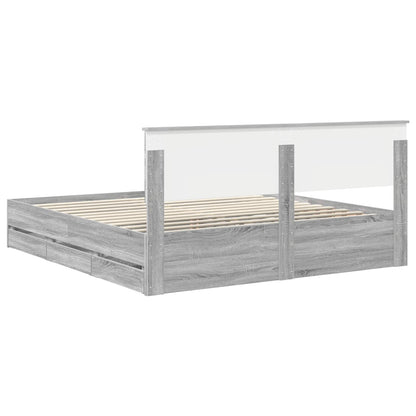 Struttura del letto con cassetto Grigio Sonoma 180 x 200 cm - homemem39