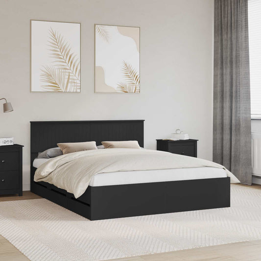 Struttura del letto Nero 160 x 200 cm Legno Ingegnerizzato