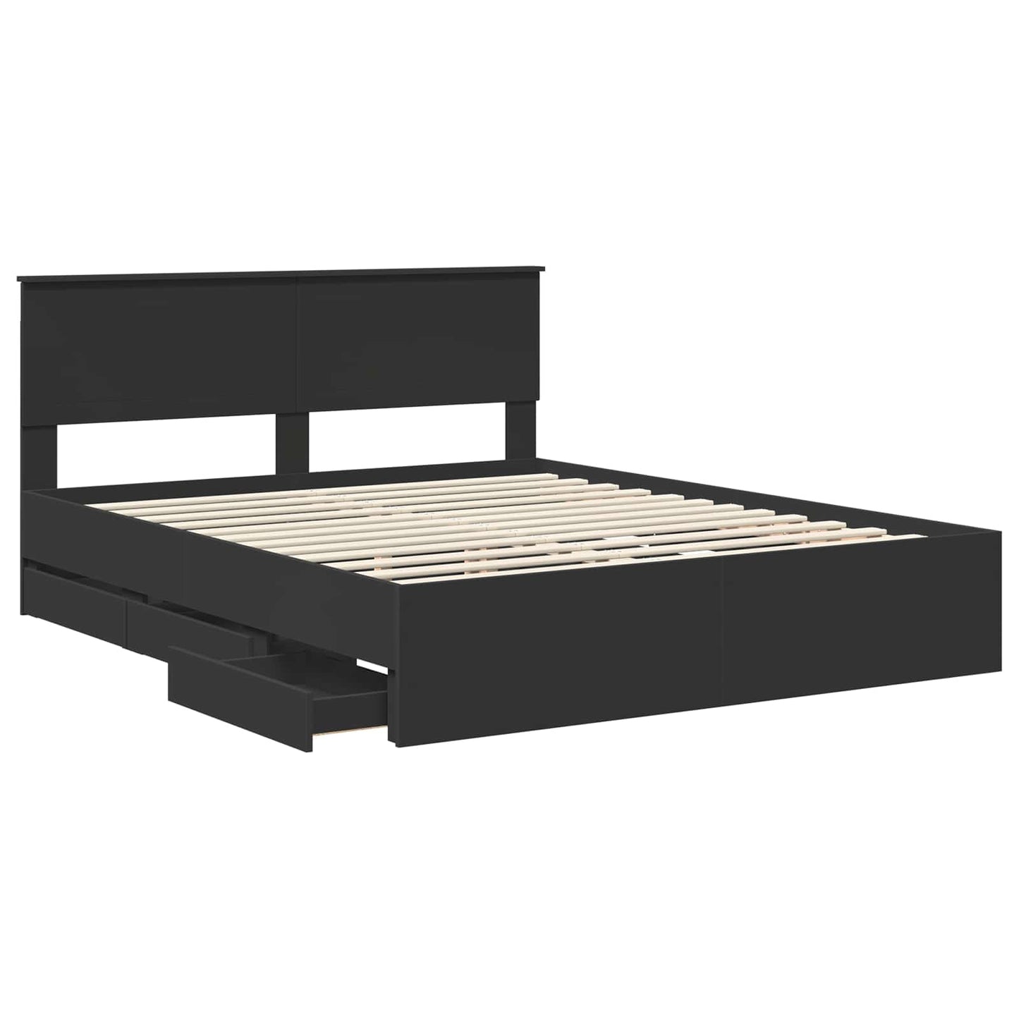 Struttura del letto Nero 160 x 200 cm Legno Ingegnerizzato