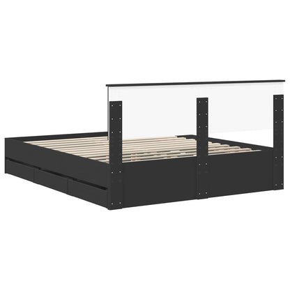 Struttura del letto Nero 160 x 200 cm Legno Ingegnerizzato | homemem39