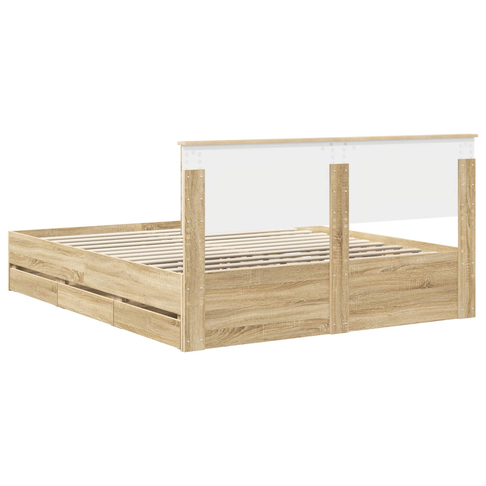 Struttura del letto con cassetto Rovere Sonoma 160 x 200 cm | homemem39