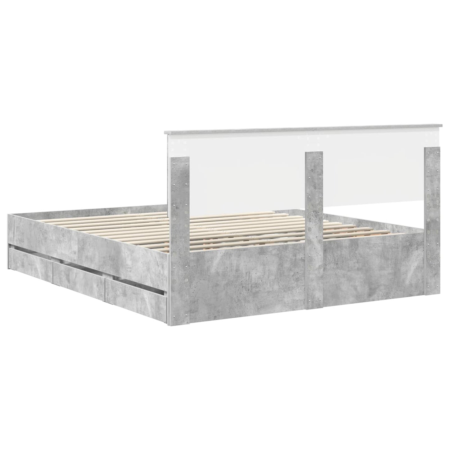 Struttura del letto con cassetto Grigio cemento 160 x 200 cm | homemem39