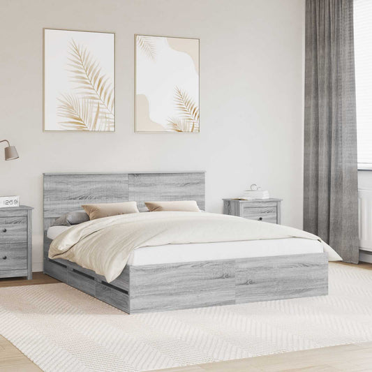 Struttura del letto con cassetto Grigio Sonoma 160 x 200 cm | homemem39