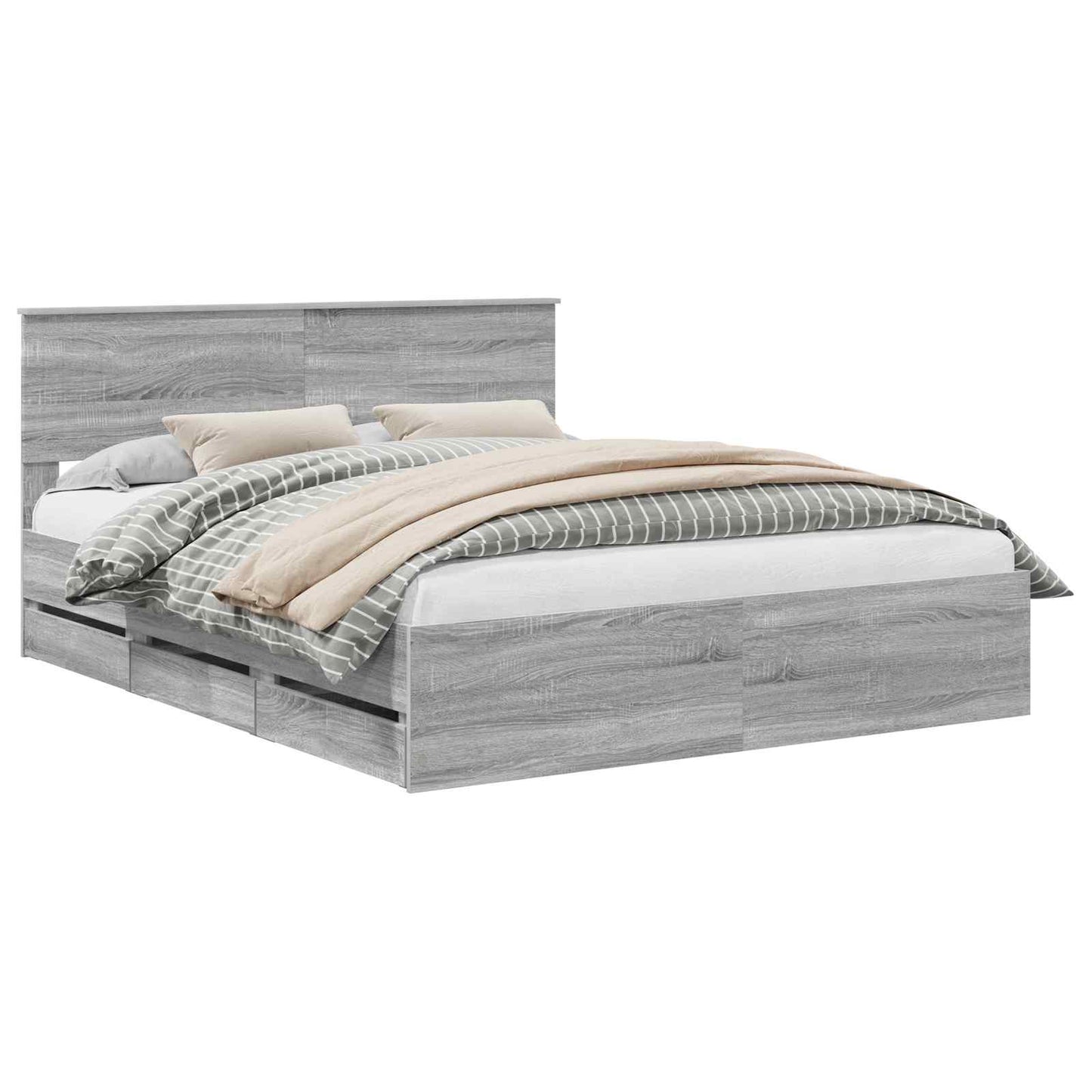 Struttura del letto con cassetto Grigio Sonoma 160 x 200 cm