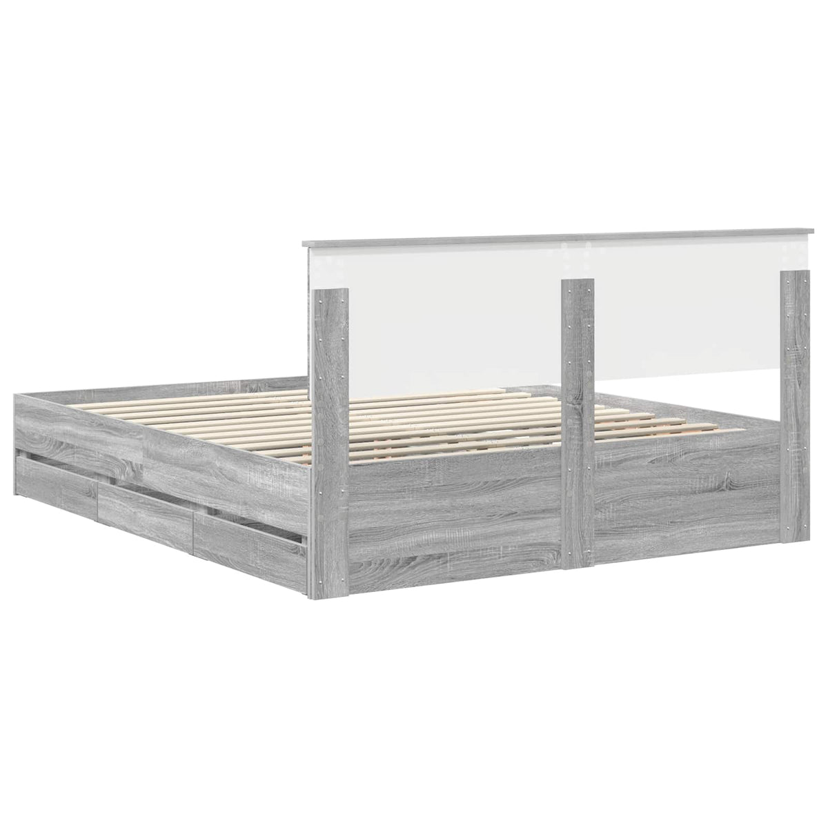 Struttura del letto con cassetto Grigio Sonoma 160 x 200 cm - homemem39