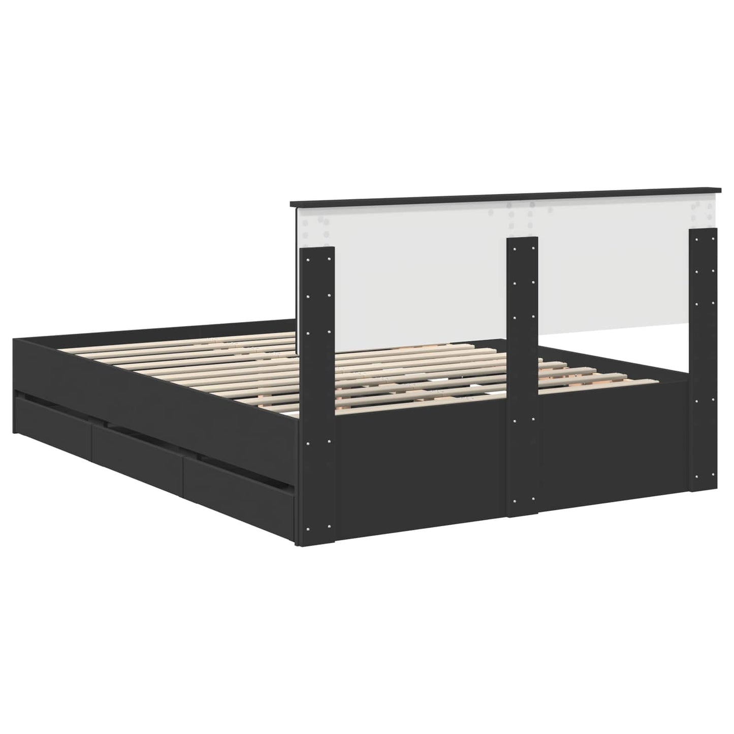 Struttura del letto Nero 140 x 200 cm Legno Ingegnerizzato | homemem39