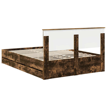 Struttura del letto con cassetto Rovere fumé 140 x 190 cm