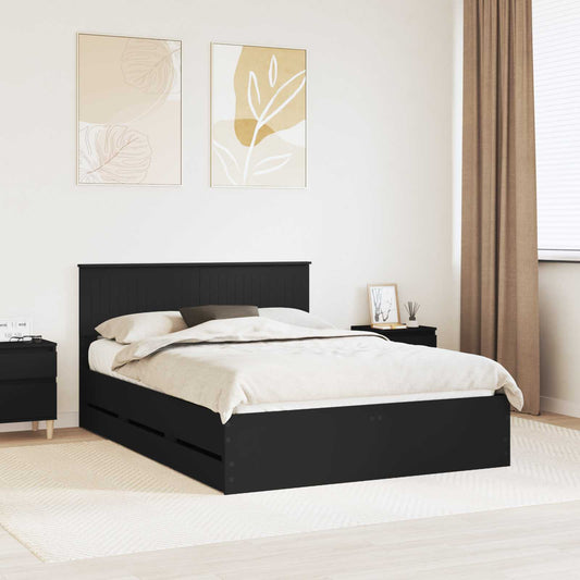 Struttura del letto Nero 140 x 190 cm Legno Ingegnerizzato | homemem39