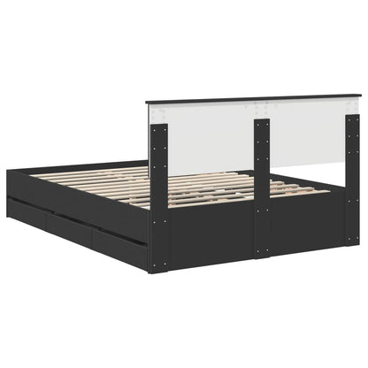Struttura del letto Nero 140 x 190 cm Legno Ingegnerizzato | homemem39