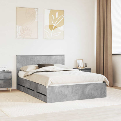 Struttura del letto con cassetto Grigio cemento 135 x 190 cm | homemem39