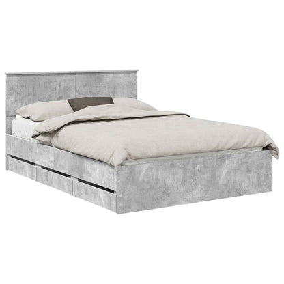 Struttura del letto con cassetto Grigio cemento 135 x 190 cm | homemem39