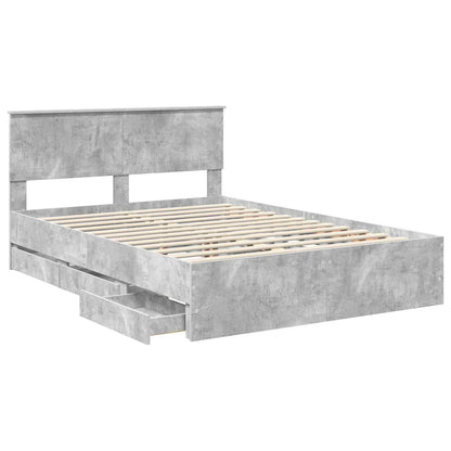 Struttura del letto con cassetto Grigio cemento 135 x 190 cm | homemem39