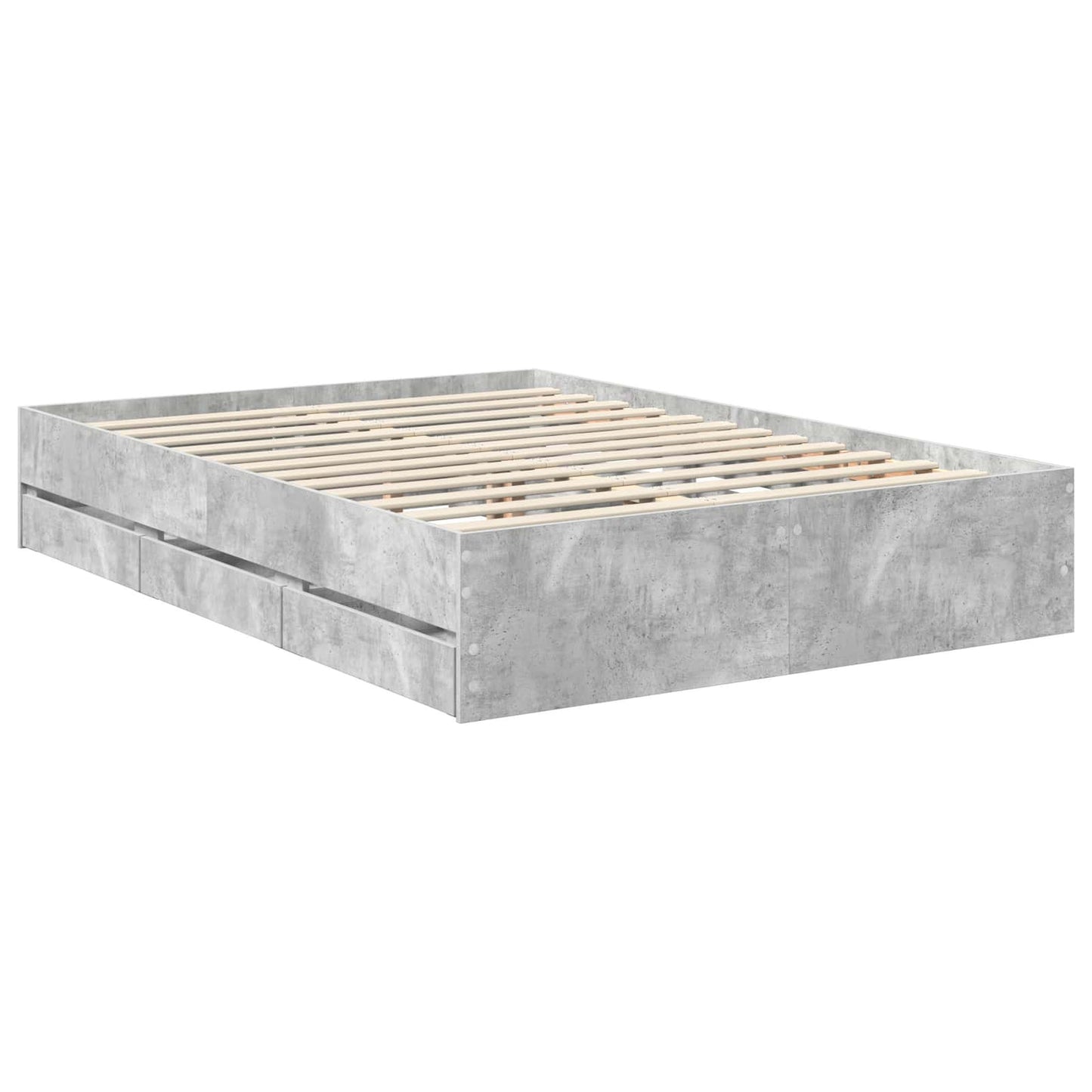 Struttura del letto con cassetto Grigio cemento 135 x 190 cm | homemem39