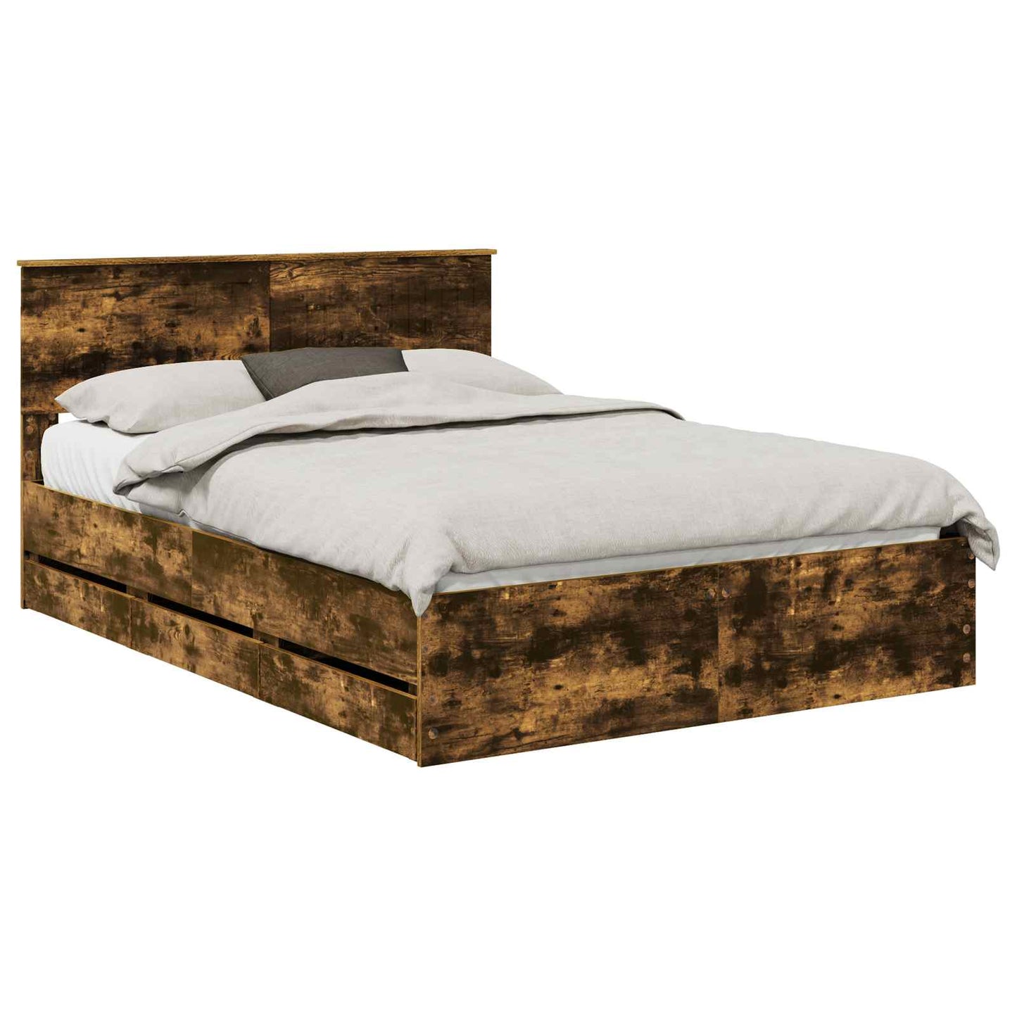 Struttura del letto con cassetto Rovere fumé 135 x 190 cm | homemem39