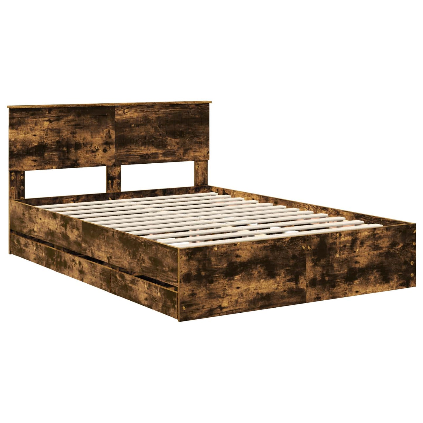 Struttura del letto con cassetto Rovere fumé 135 x 190 cm | homemem39