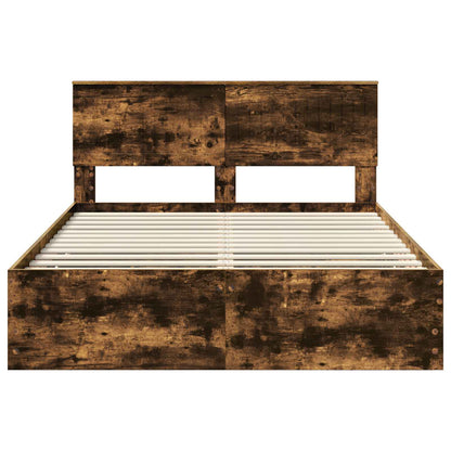 Struttura del letto con cassetto Rovere fumé 135 x 190 cm | homemem39