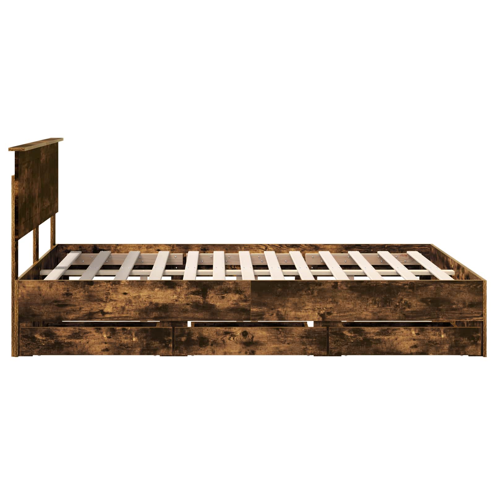 Struttura del letto con cassetto Rovere fumé 135 x 190 cm | homemem39