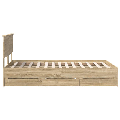 Struttura del letto con cassetto Rovere Sonoma 120 x 200 cm | homemem39