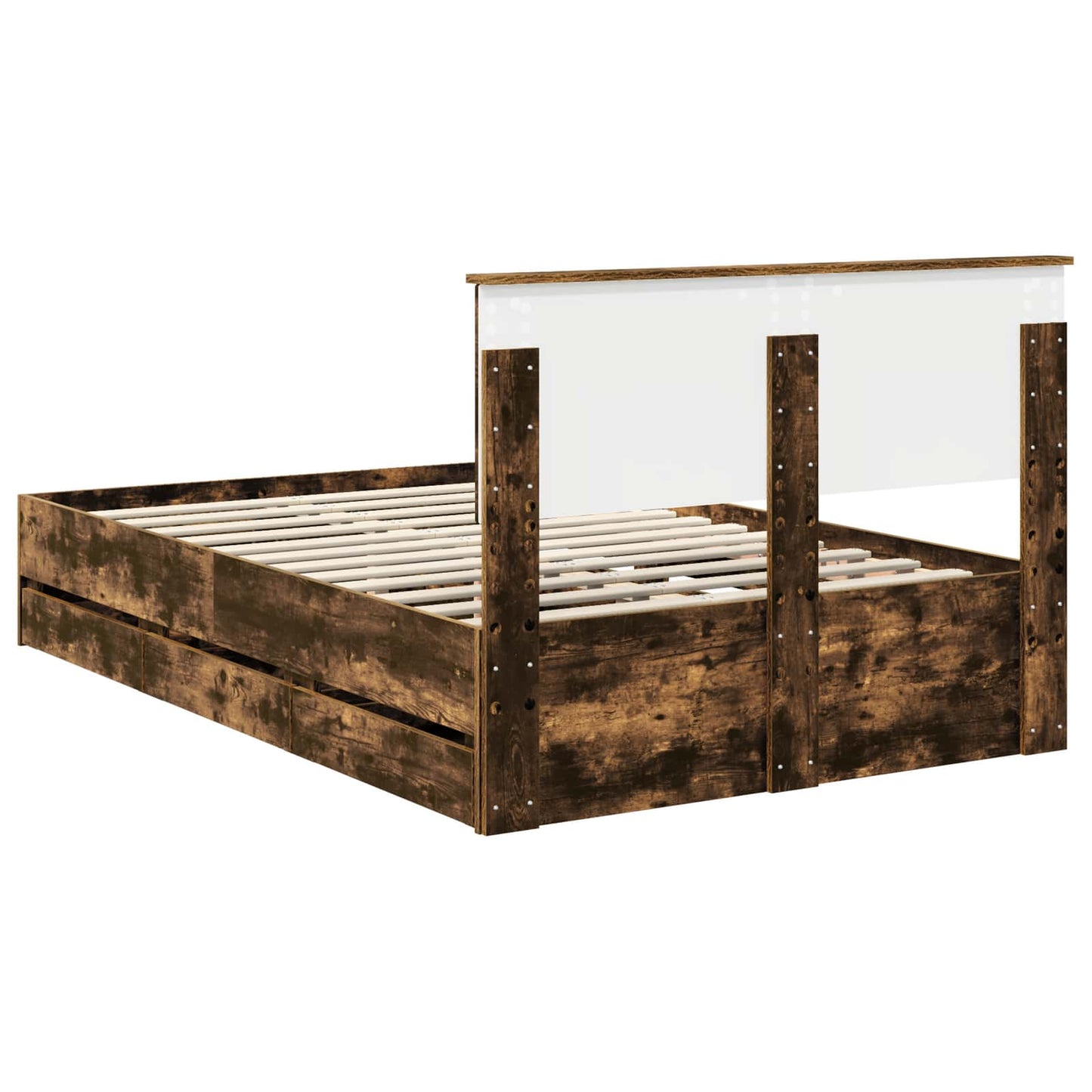 Struttura del letto con cassetto Rovere fumé 120 x 200 cm | homemem39