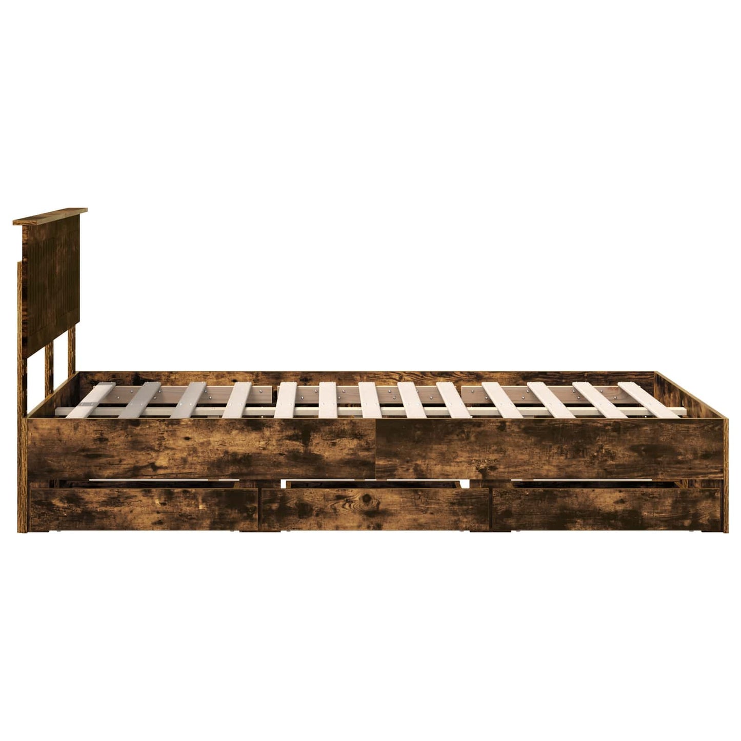Struttura del letto con cassetto Rovere fumé 120 x 200 cm | homemem39