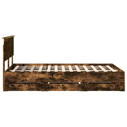 Struttura del letto con cassetto Rovere fumé 120 x 200 cm | homemem39