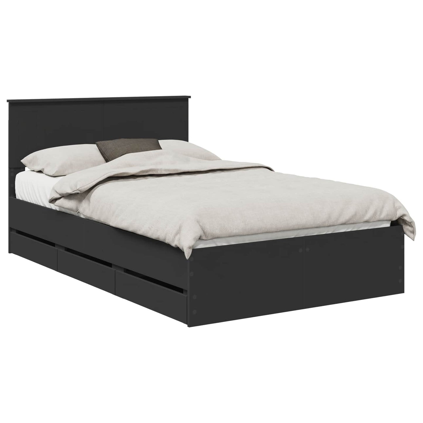 Struttura del letto Nero 120 x 190 cm Legno Ingegnerizzato | homemem39