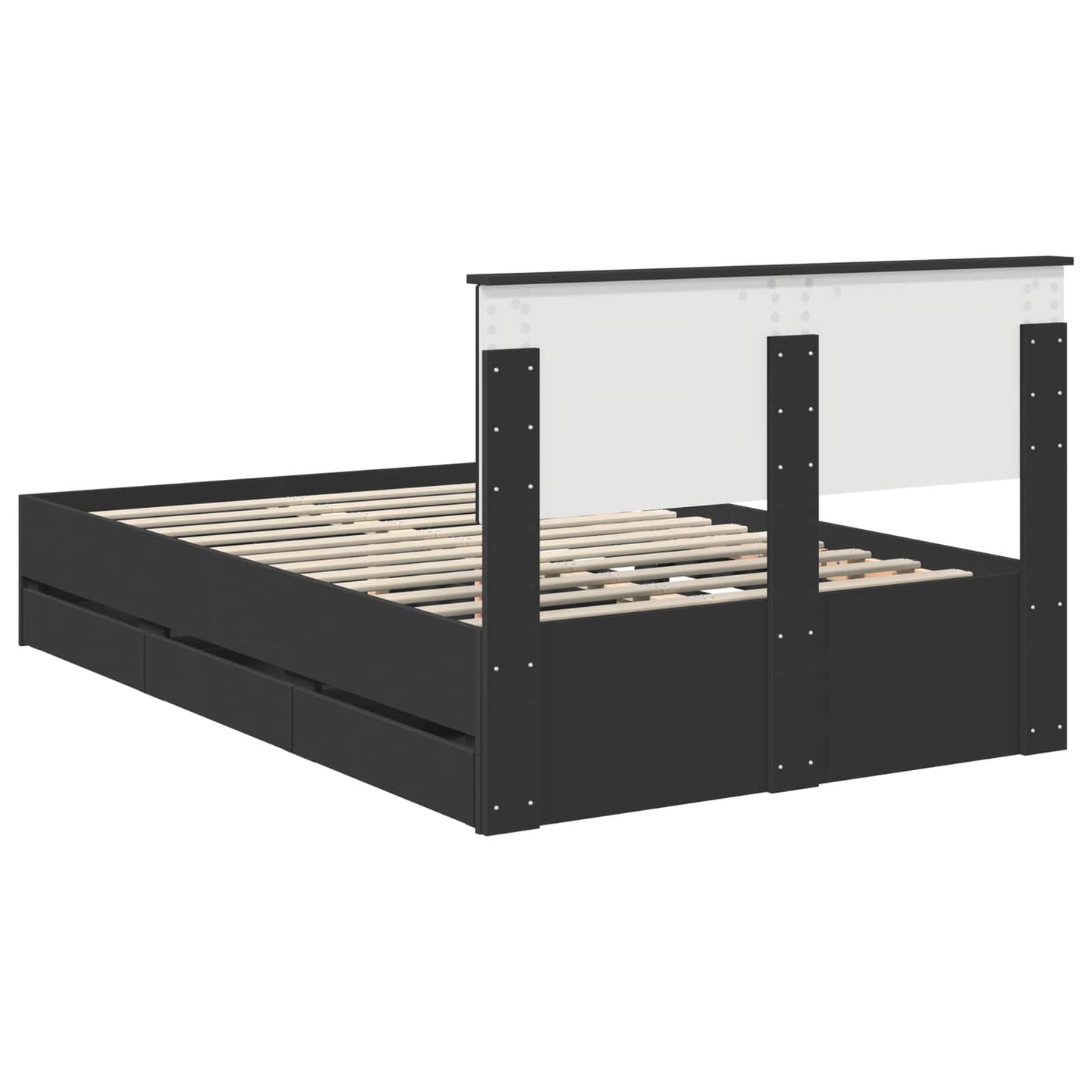 Struttura del letto Nero 120 x 190 cm Legno Ingegnerizzato | homemem39