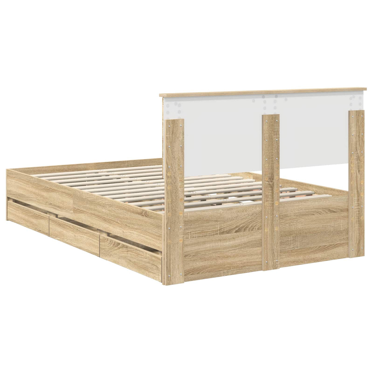 Struttura del letto con cassetto Rovere Sonoma 120 x 190 cm - homemem39