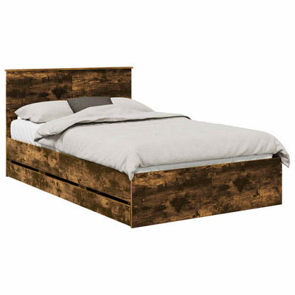Struttura del letto con cassetto Rovere fumé 120 x 190 cm | homemem39