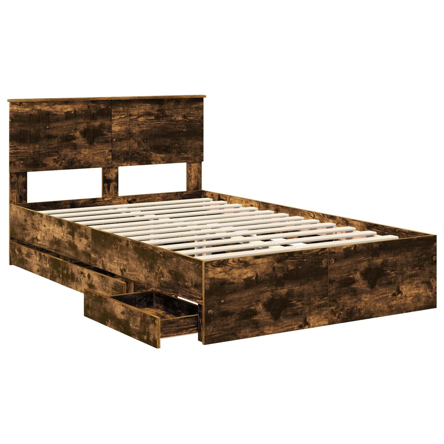 Struttura del letto con cassetto Rovere fumé 120 x 190 cm | homemem39