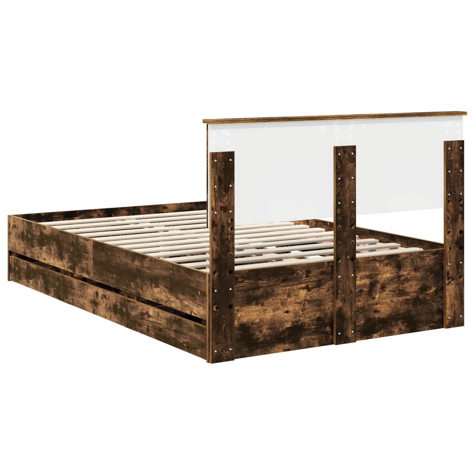 Struttura del letto con cassetto Rovere fumé 120 x 190 cm | homemem39